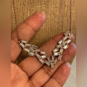 Blush and Rose Gold Baguette Necklace